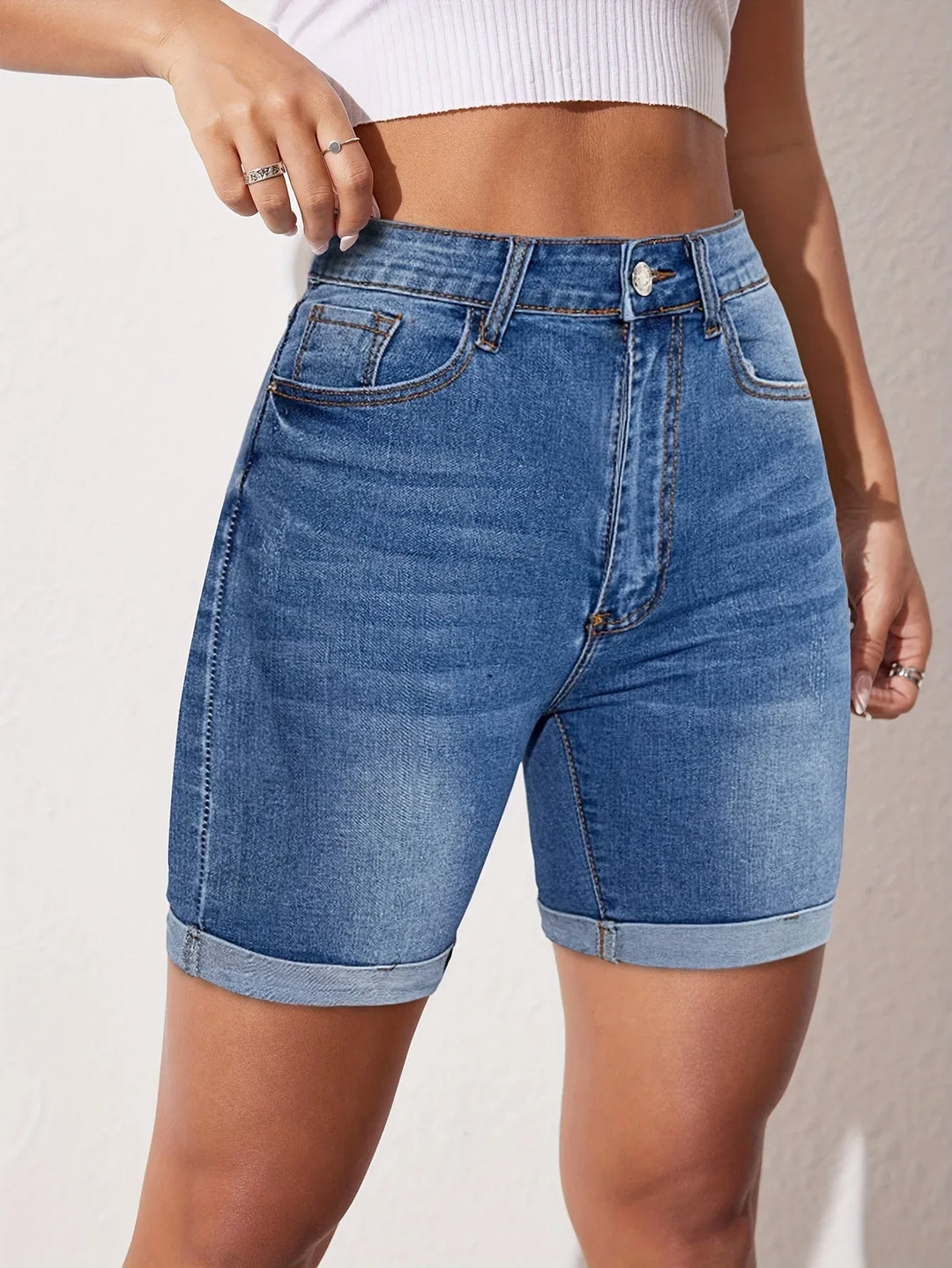RAPHAELLE™ - Stretch-Fit Bermuda Jean Short - MABEL LONDON