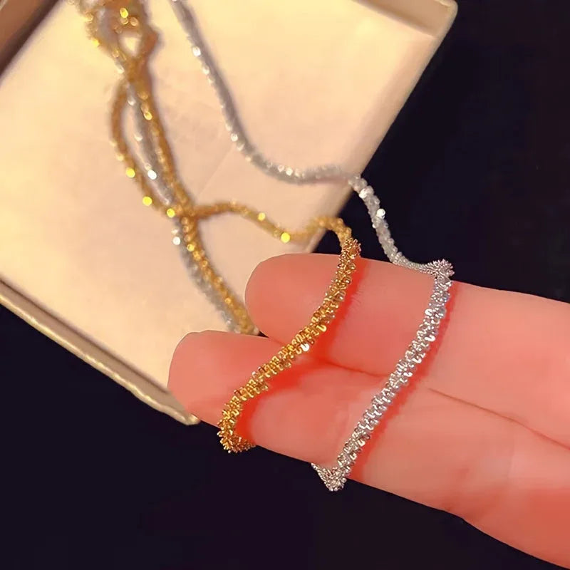 Minimalist Shimmer Necklace & Bracelet Set - MABEL LONDON