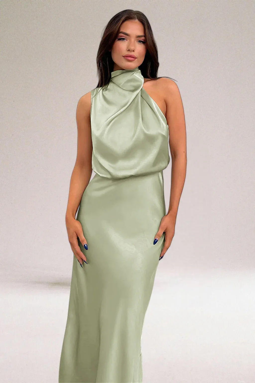 ELARA™ - Elegant Satin Evening Dress - MABEL LONDON