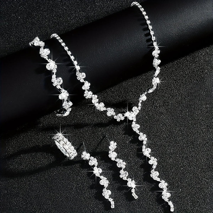 Valerine | High-End Sparkle Flower Jewelry Set - MABEL LONDON