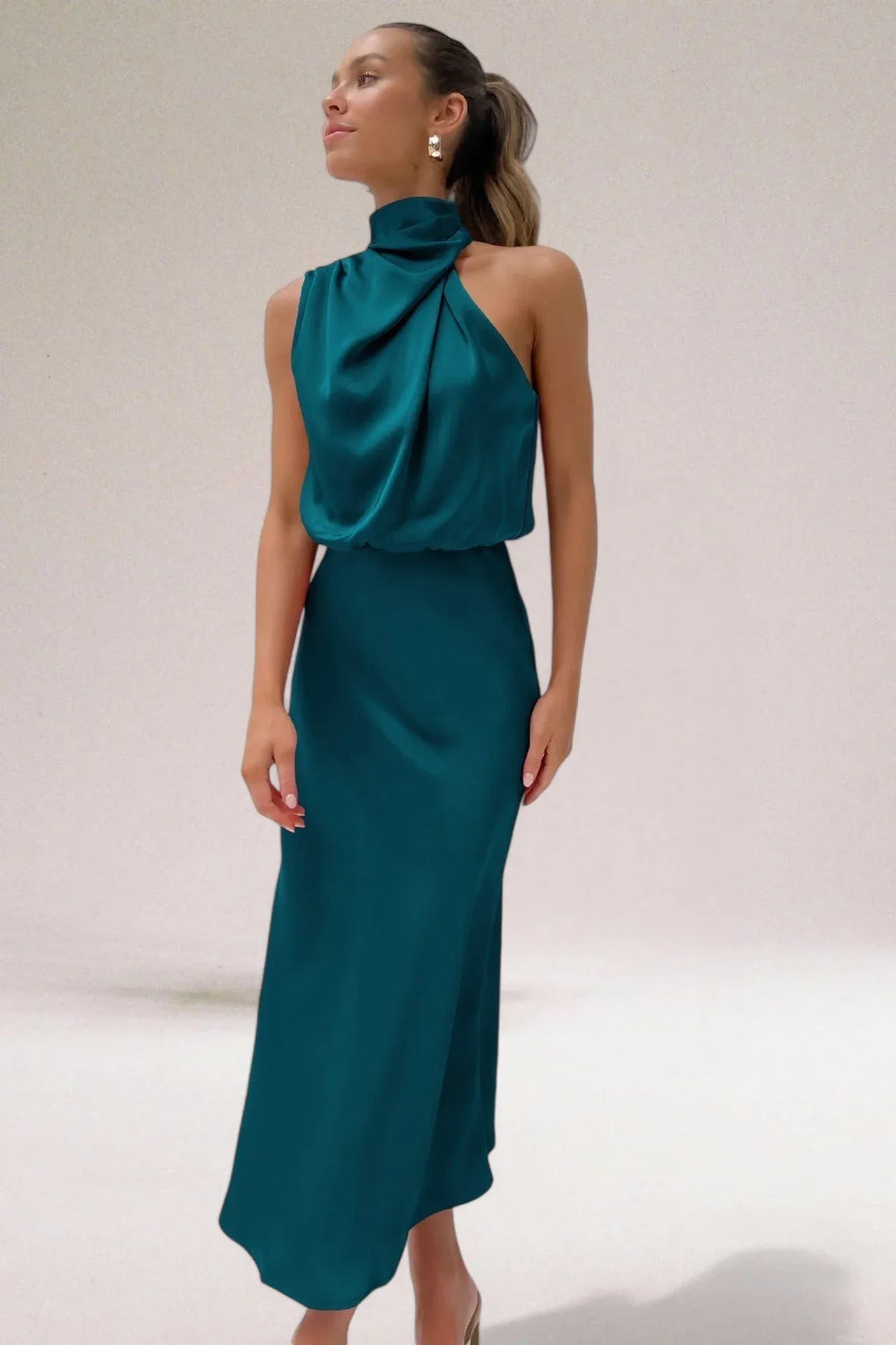 ELARA™ - Elegant Satin Evening Dress - MABEL LONDON