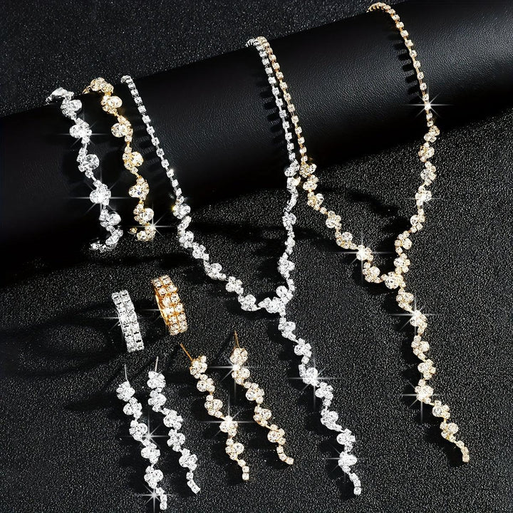 Valerine | High-End Sparkle Flower Jewelry Set - MABEL LONDON