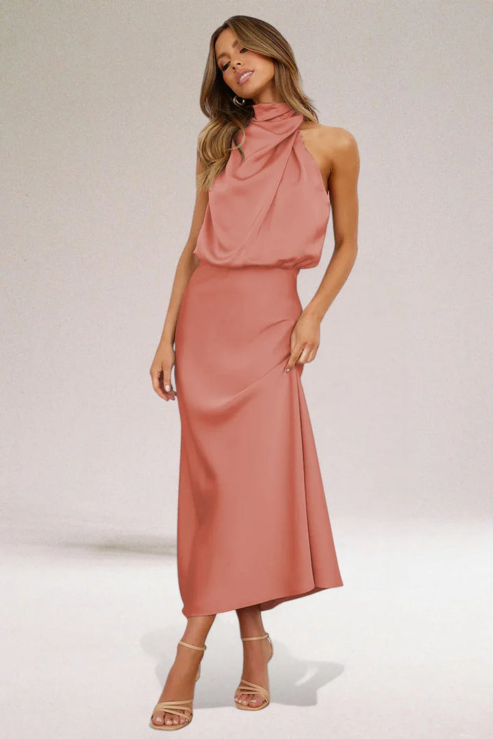 ELARA™ - Elegant Satin Evening Dress - MABEL LONDON