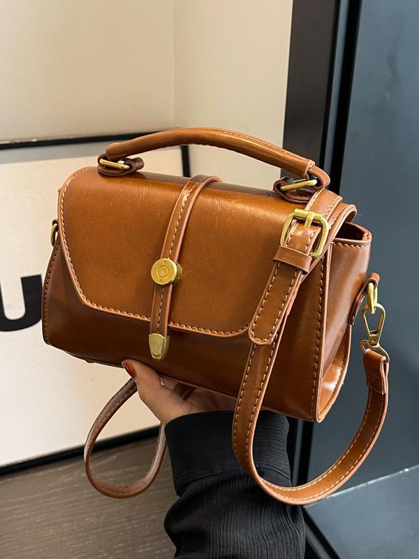 ALWINA™ - TRENDY CONTRAST STITCHING SMALL SQUARE SHOULDER BAG - MABEL LONDON