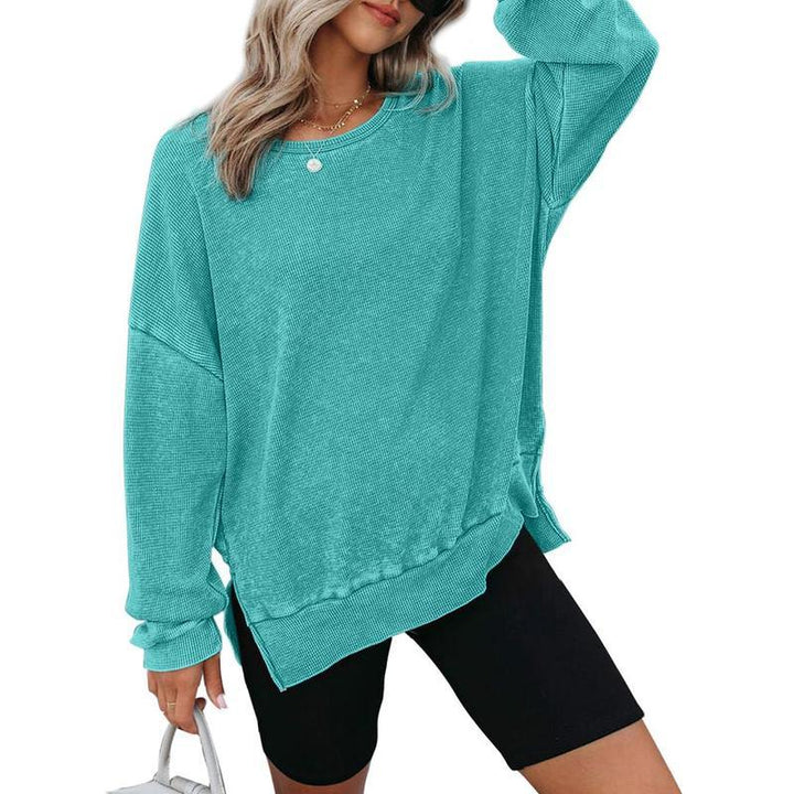 THALIENE™ - Casual Oversized Crewneck Long Sleeve Sweatshirt - MABEL LONDON
