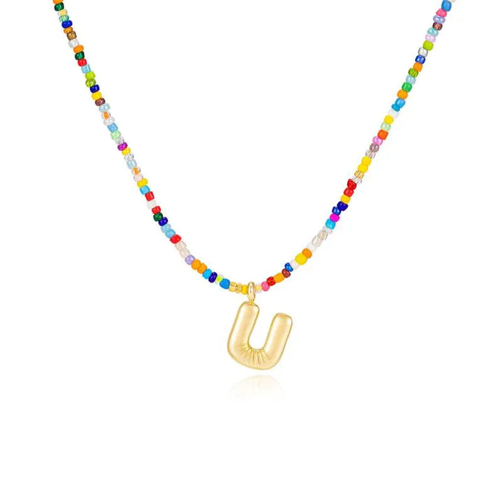 MACY™ - Colorful Bubble Letter Necklace - MABEL LONDON