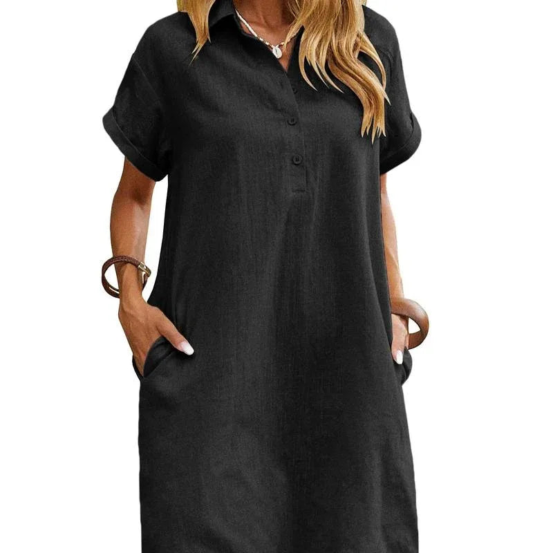 MAREN™ – Relaxed Short Sleeve Summer Dress - MABEL LONDON