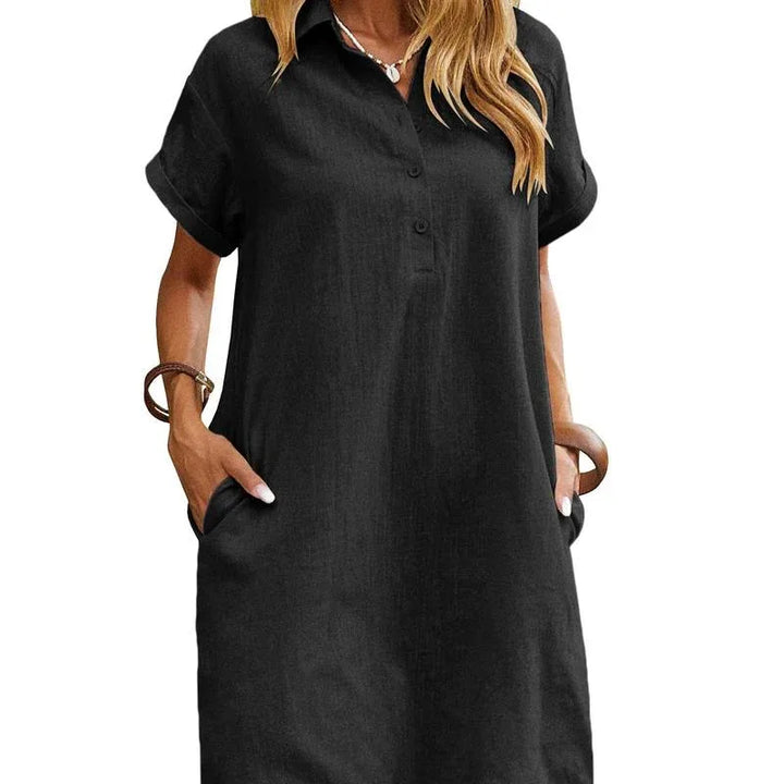 MAREN™ – Relaxed Short Sleeve Summer Dress - MABEL LONDON