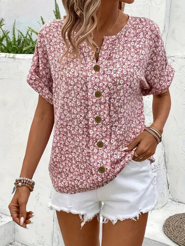 Altaira | Floral Button-Up Blouse - MABEL LONDON