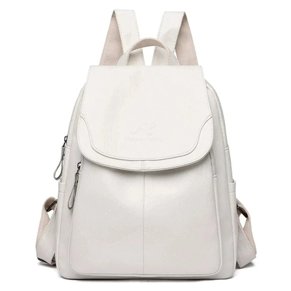 Phoebe | Secure Leather Backpack - MABEL LONDON