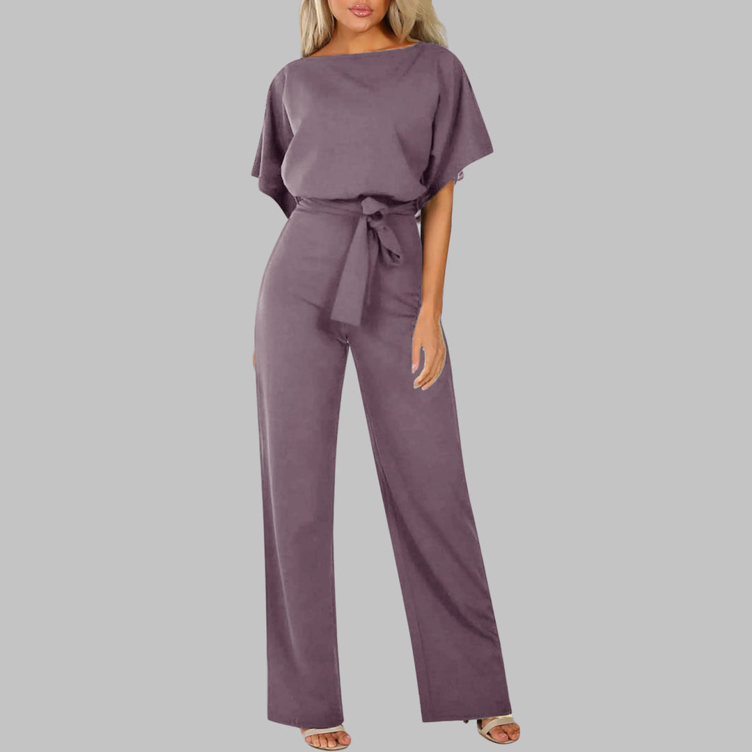 WANNON™ - Casual Tie Front Batwing Sleeve Jumpsuit - MABEL LONDON