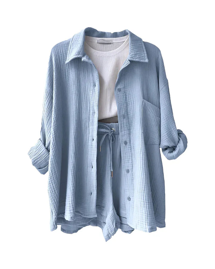 VERA™ – Modern Button-Up Shorts Set - MABEL LONDON