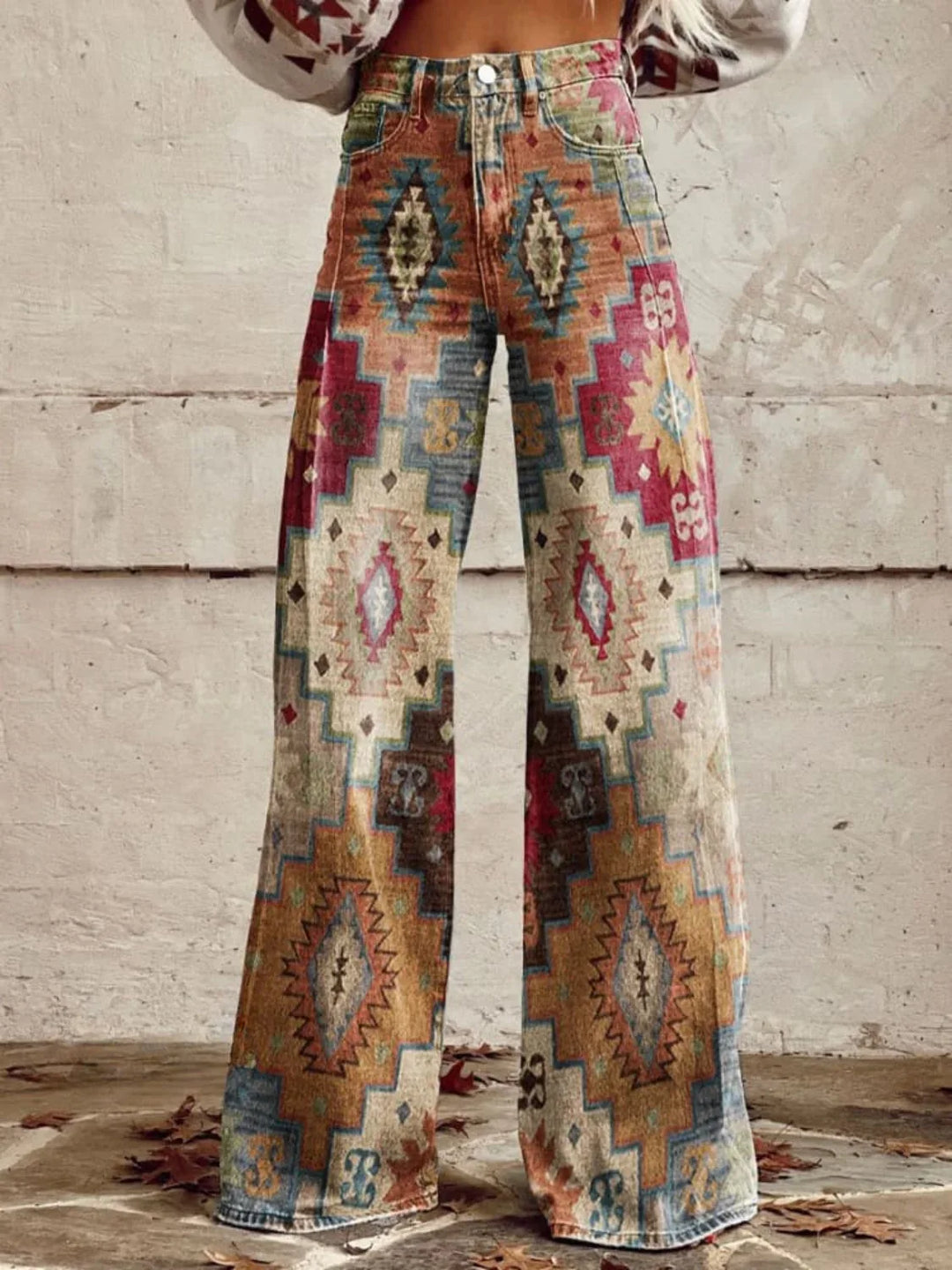 SIENNA™ - Vintage Boho Wide-Leg Pants - MABEL LONDON