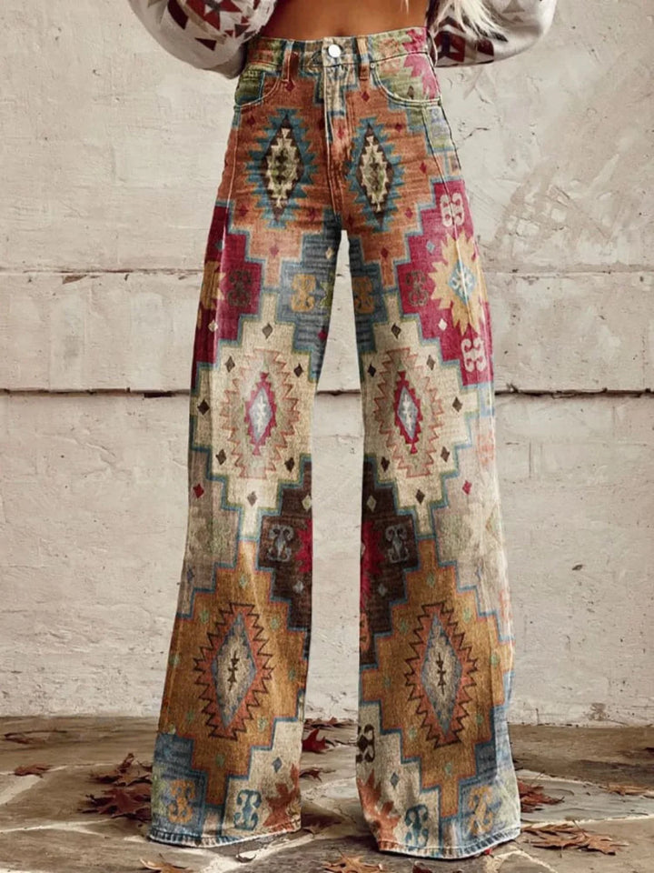 SIENNA™ - Vintage Boho Wide-Leg Pants - MABEL LONDON