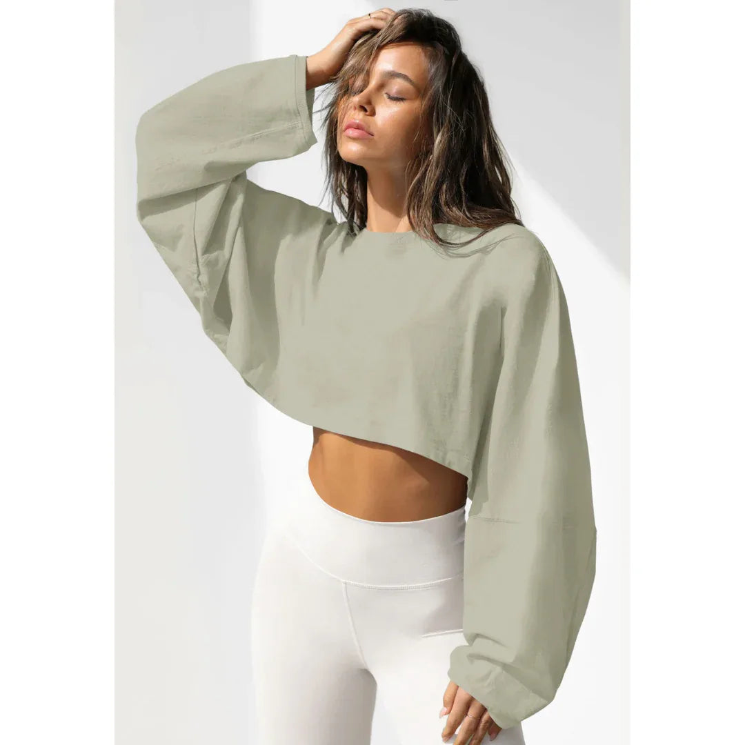 SKYE™ - Casual Cropped Pullover Sweatshirt - MABEL LONDON