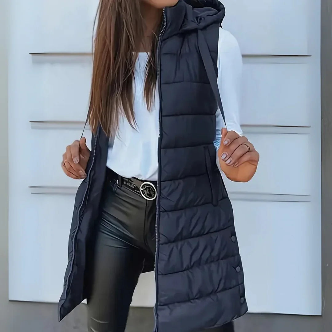 Eirlys | Casual Sleeveless Hooded Puffer Vest - MABEL LONDON