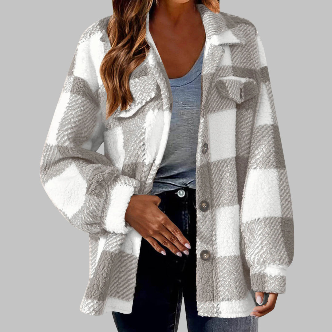 ERMI™ - Casual Plaid Button Down Long Sleeve Jacket - MABEL LONDON