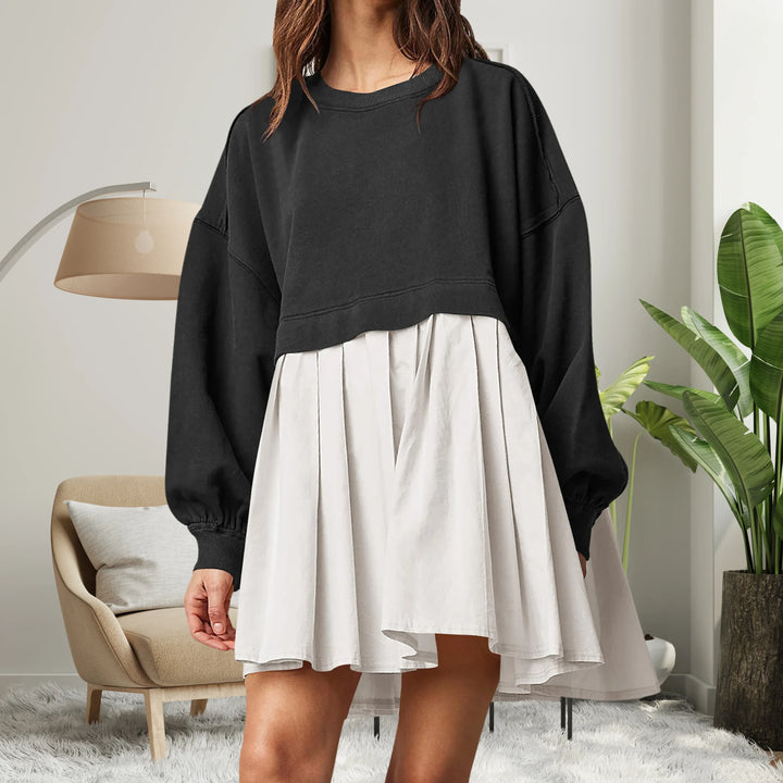 KARIYAH™ - Cozy Loose-Fit Long Sleeve Midi Dress - MABEL LONDON