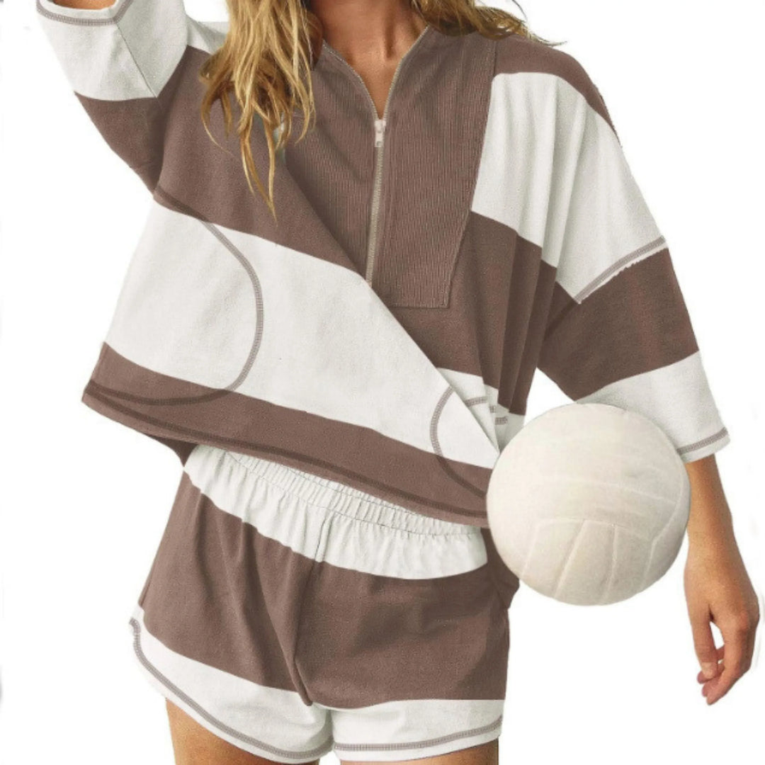 PAOLA™ - Comfortable Striped Oversized Lounge Set - MABEL LONDON