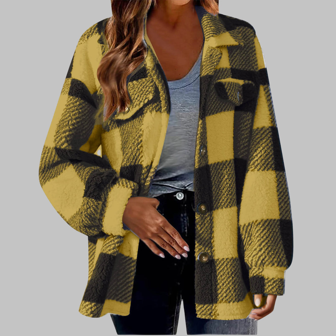 ERMI™ - Casual Plaid Button Down Long Sleeve Jacket - MABEL LONDON
