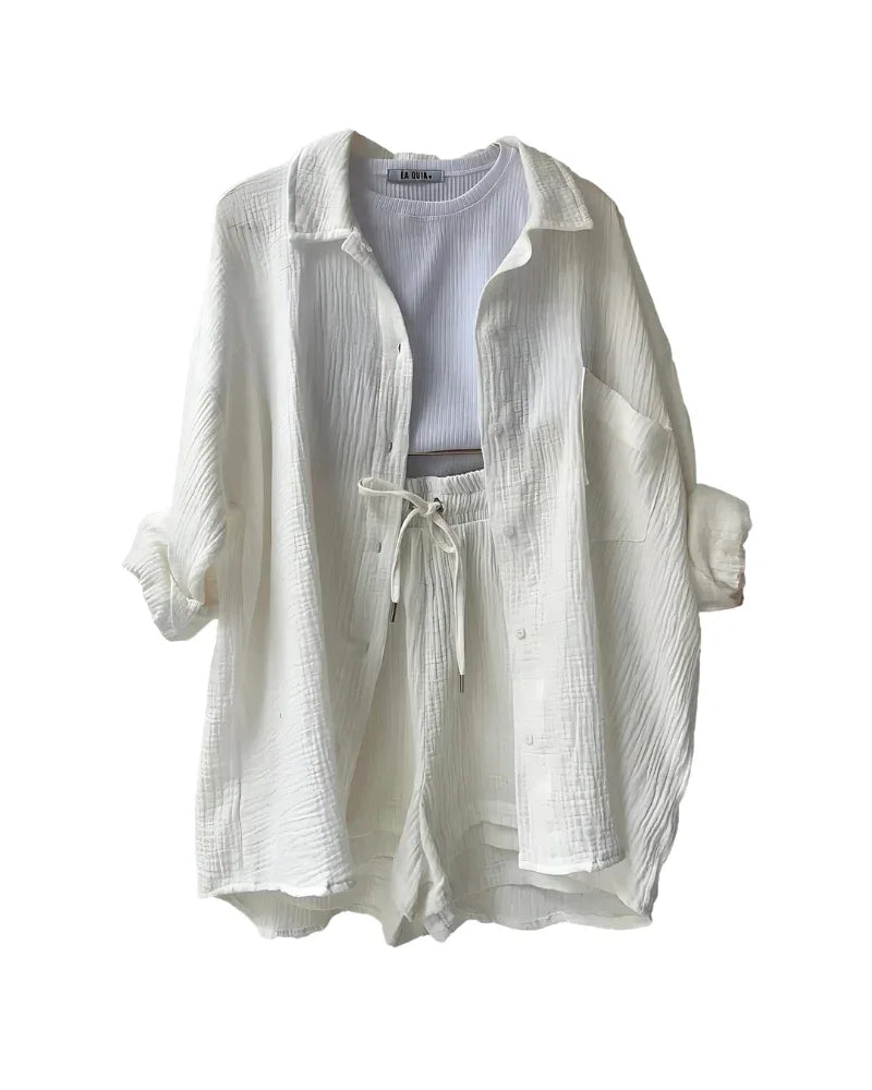 VERA™ – Modern Button-Up Shorts Set - MABEL LONDON