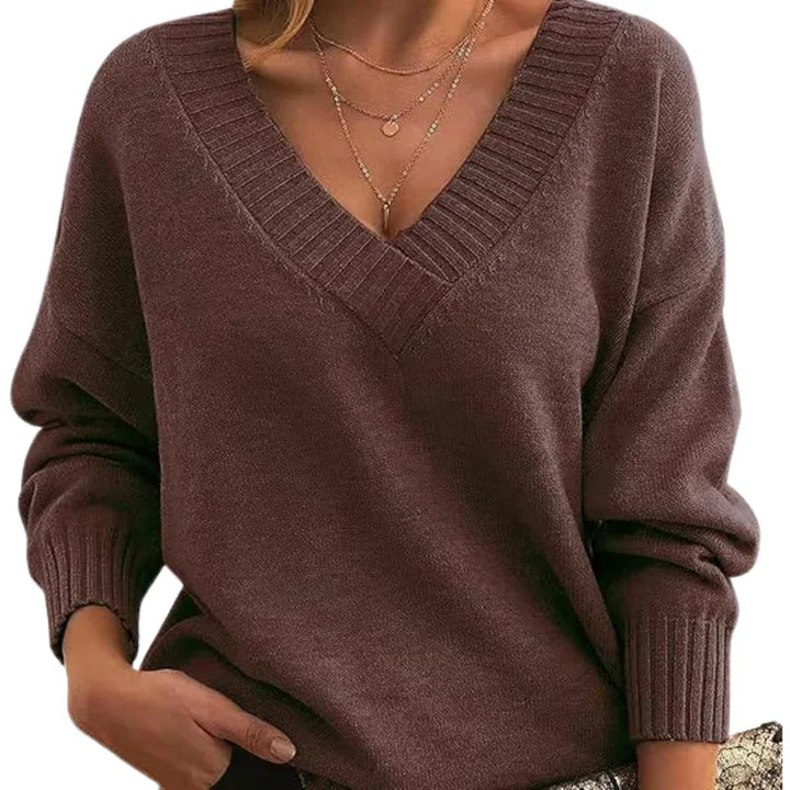 LILLIAN™ - Lightweight V-Neck Sweater - MABEL LONDON