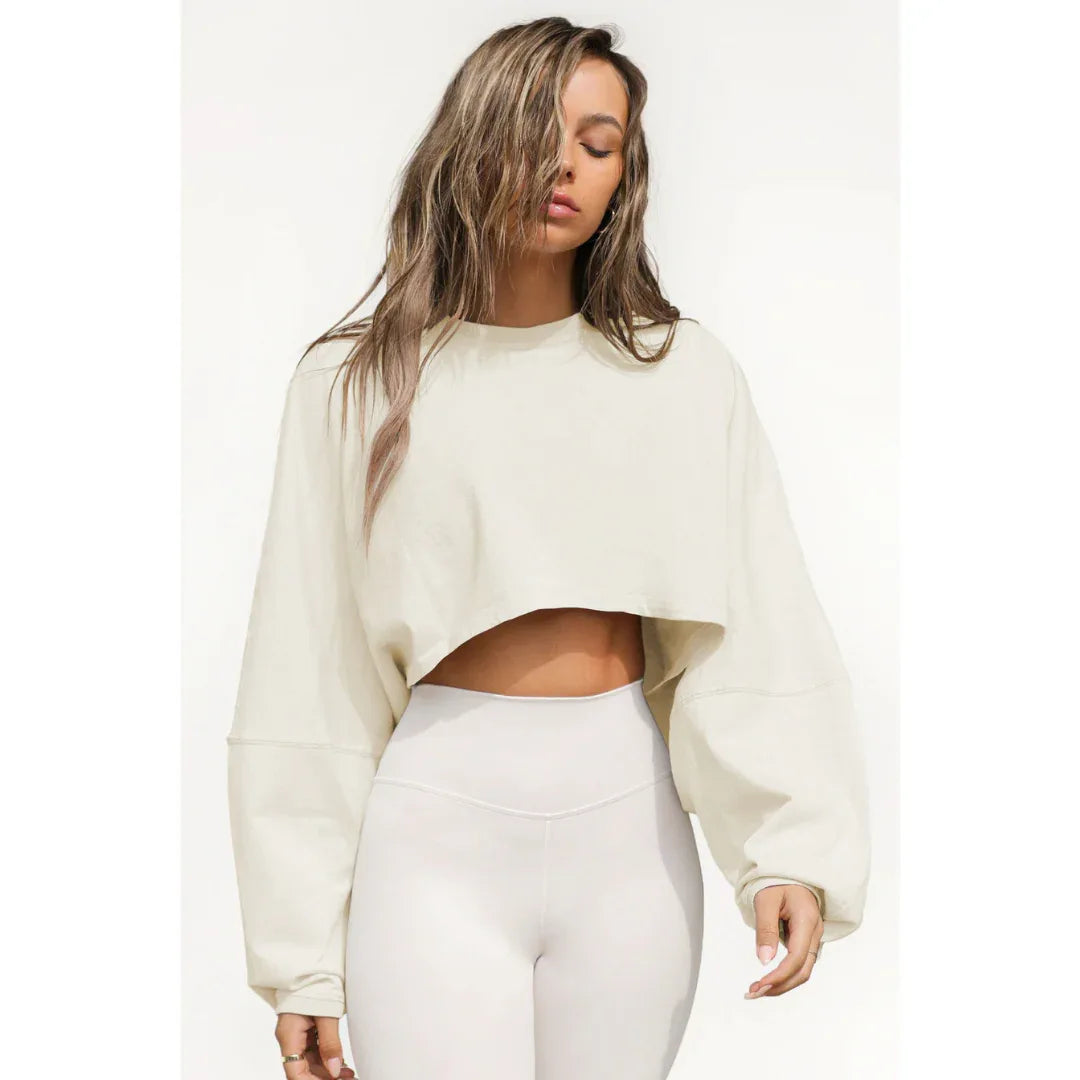 SKYE™ - Casual Cropped Pullover Sweatshirt - MABEL LONDON