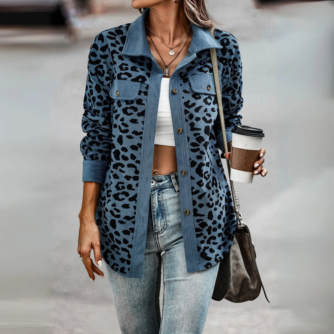 SISI™ - Casual Leopard Print Button Front Jacket - MABEL LONDON