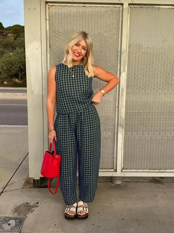 LEIGH™ - Lightweight Casual Sleeveless Two-Piece Loungewear - MABEL LONDON