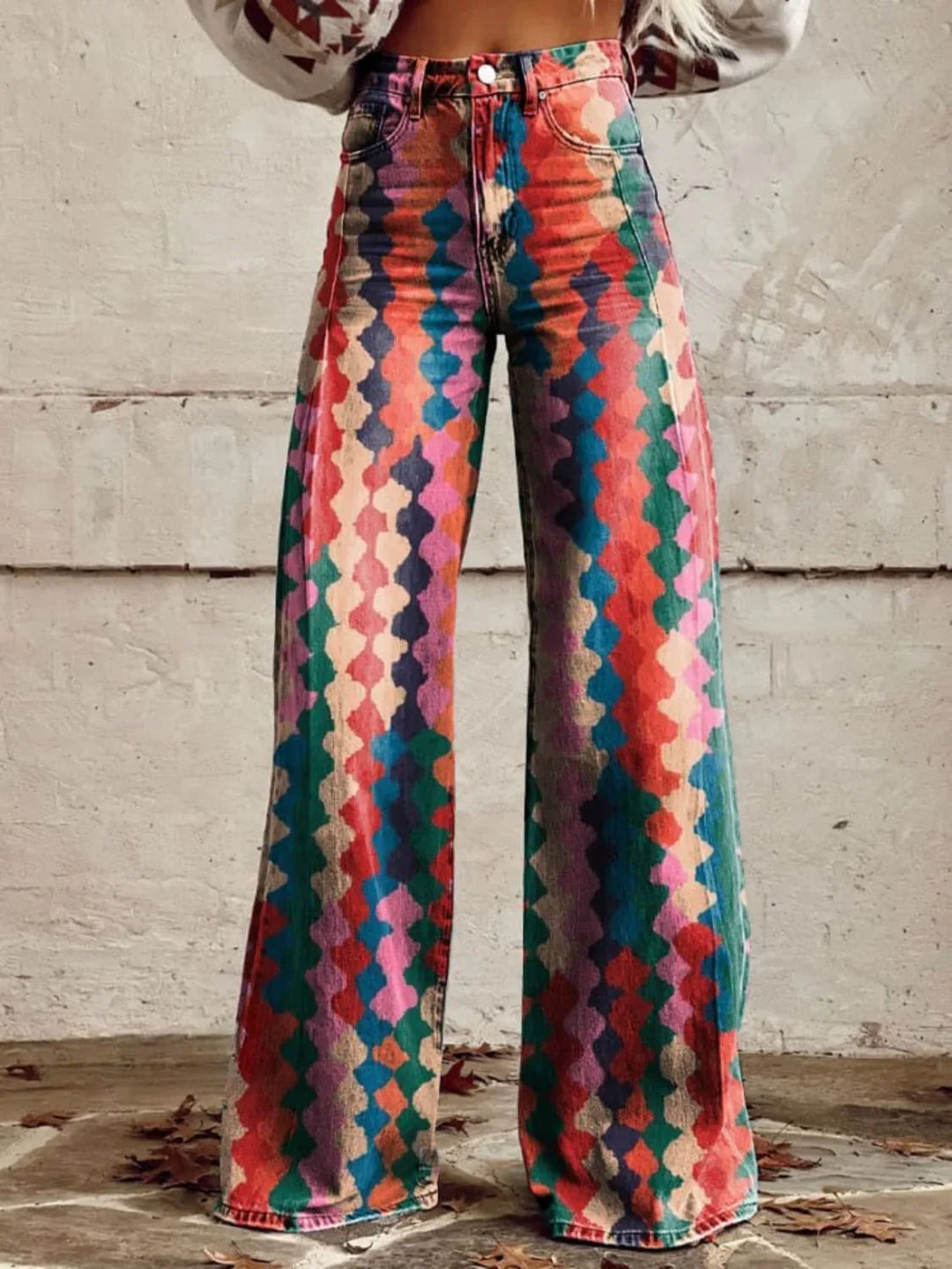 BETH™ - Vibrant Boho Wide-Leg Pants - MABEL LONDON