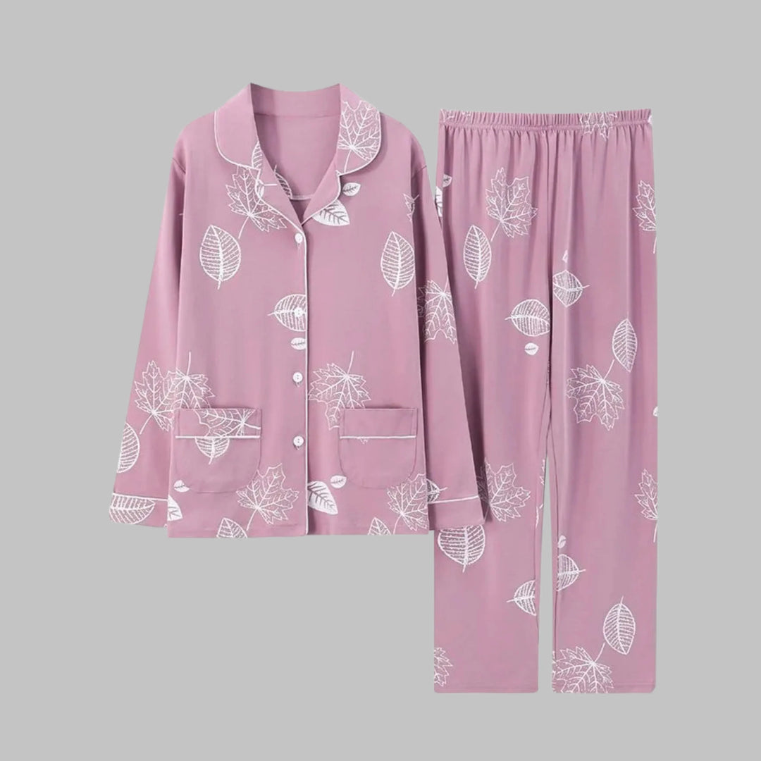 COSIMA™ - Cozy Long Sleeve Top and Pants Loungewear Set - MABEL LONDON