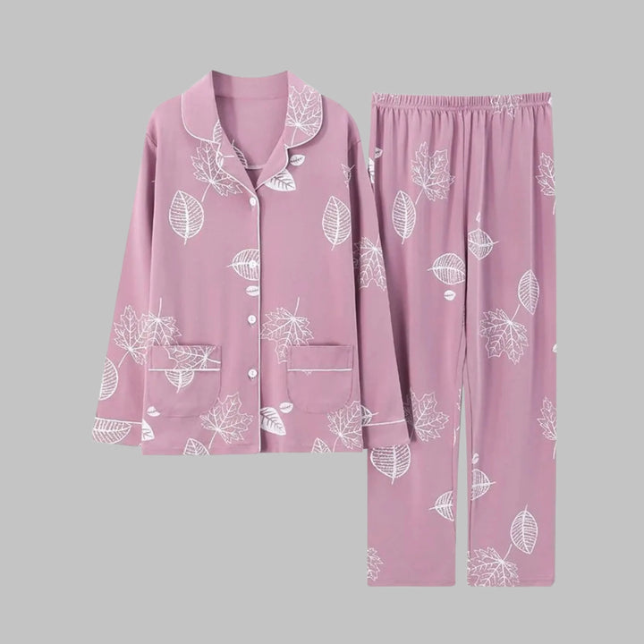 COSIMA™ - Cozy Long Sleeve Top and Pants Loungewear Set - MABEL LONDON