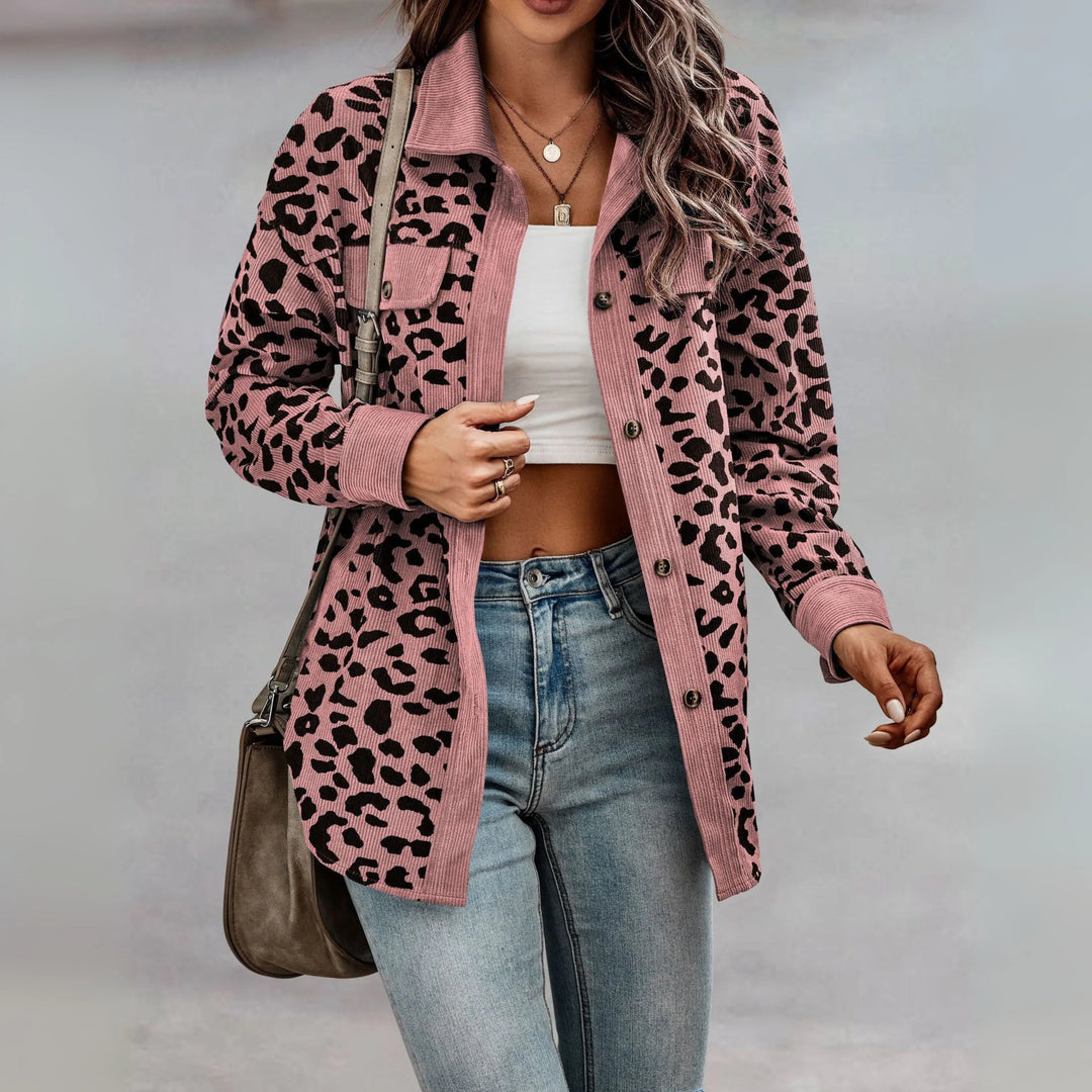 SISI™ - Casual Leopard Print Button Front Jacket - MABEL LONDON