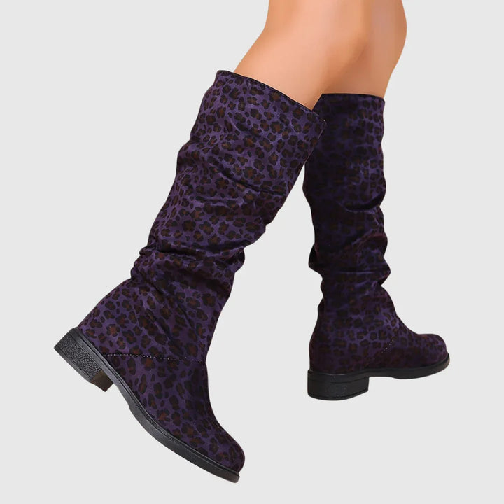 Selah | Leopard Mid-Calf Boots - MABEL LONDON