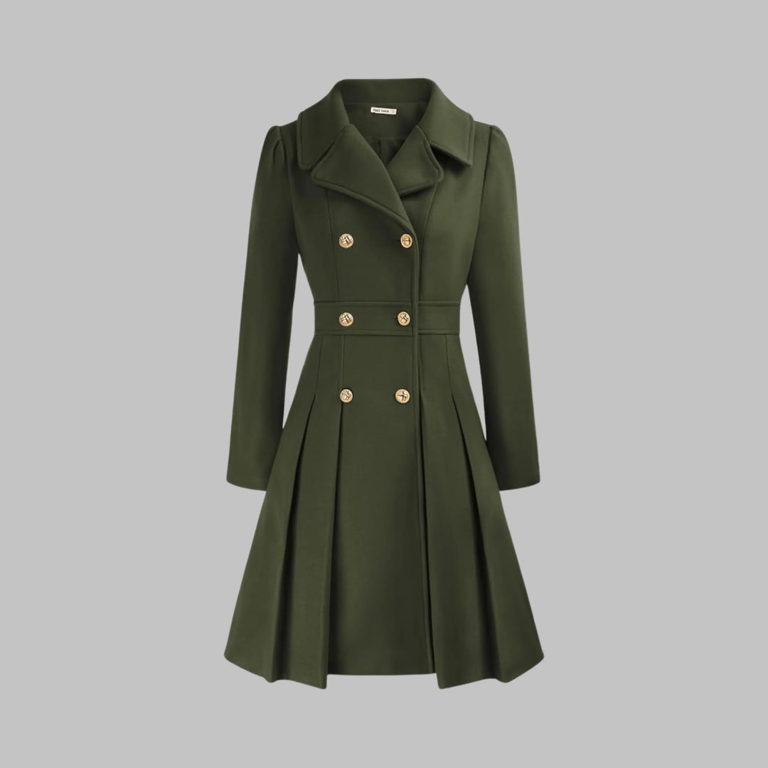 DAMI™ - Classy Double Button Long Sleeve Coat - MABEL LONDON