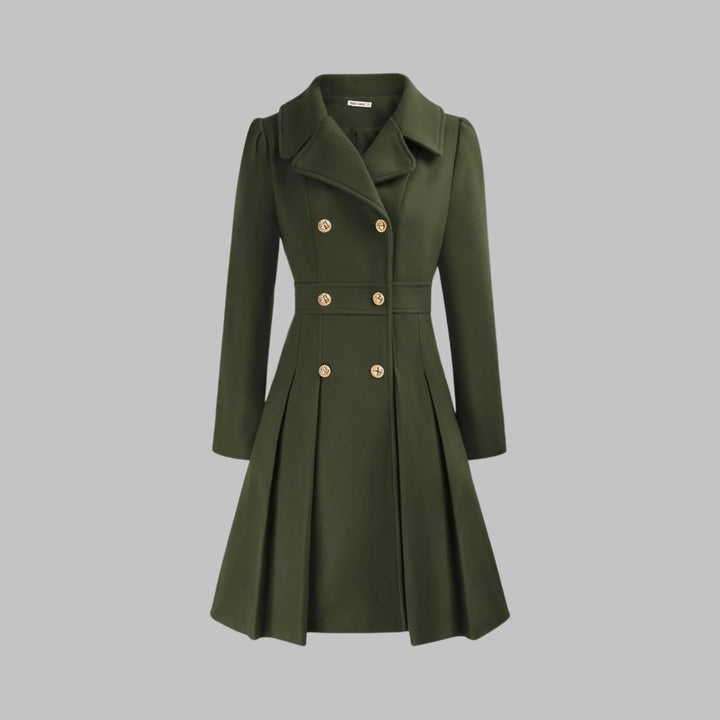 DAMI™ - Classy Double Button Long Sleeve Coat - MABEL LONDON
