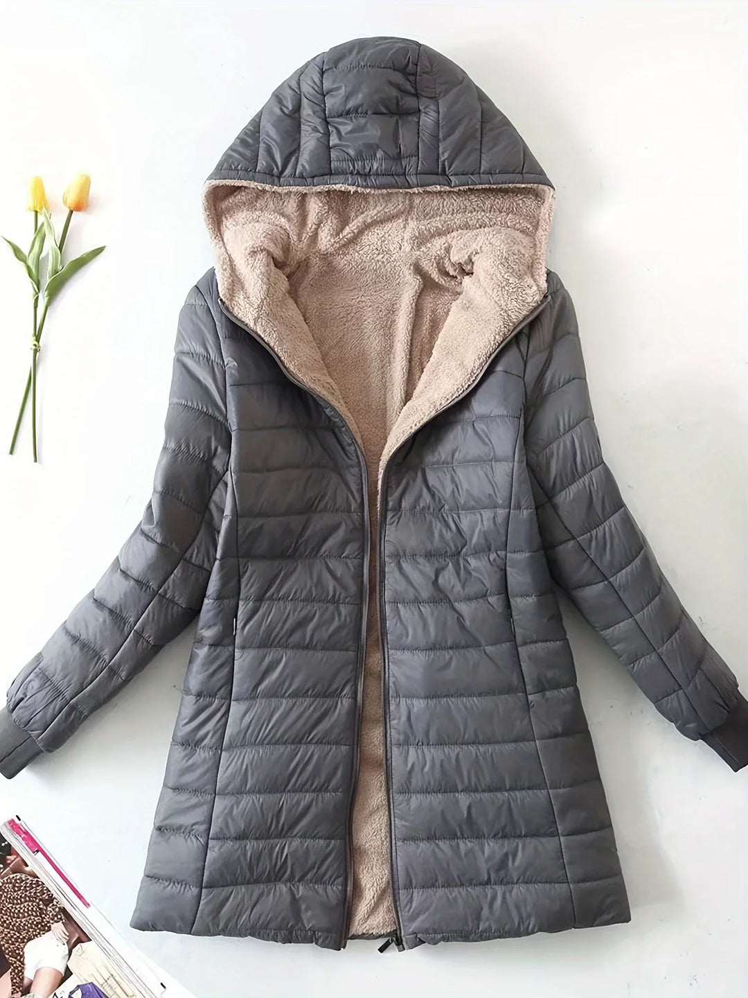 Mayla - Mid-Length Fleece Jacket - MABEL LONDON