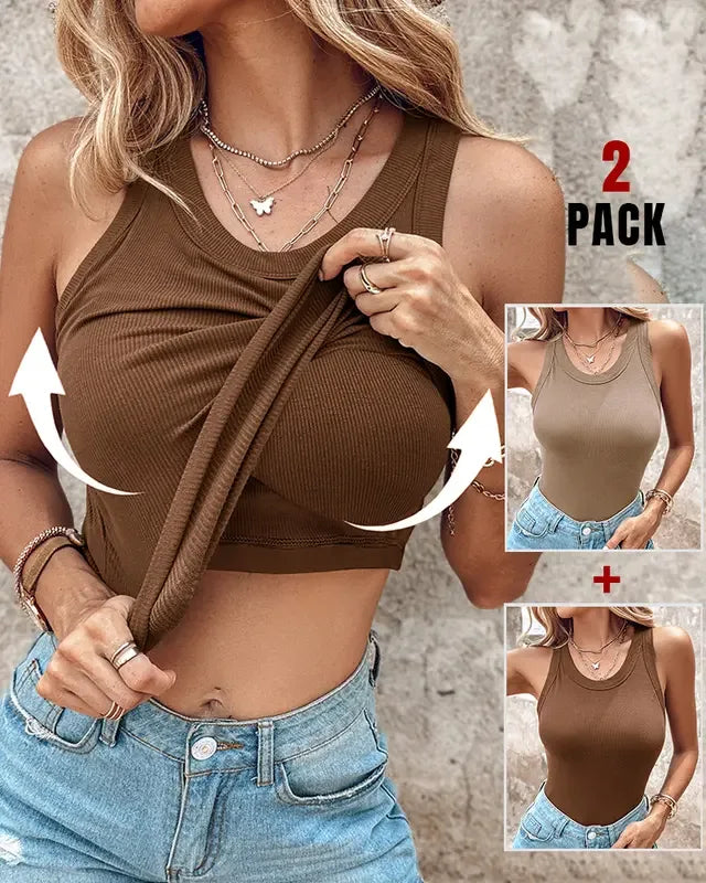 DASHA™ - Comfort Built-In Bra Tank Top (Pack of 2) - MABEL LONDON