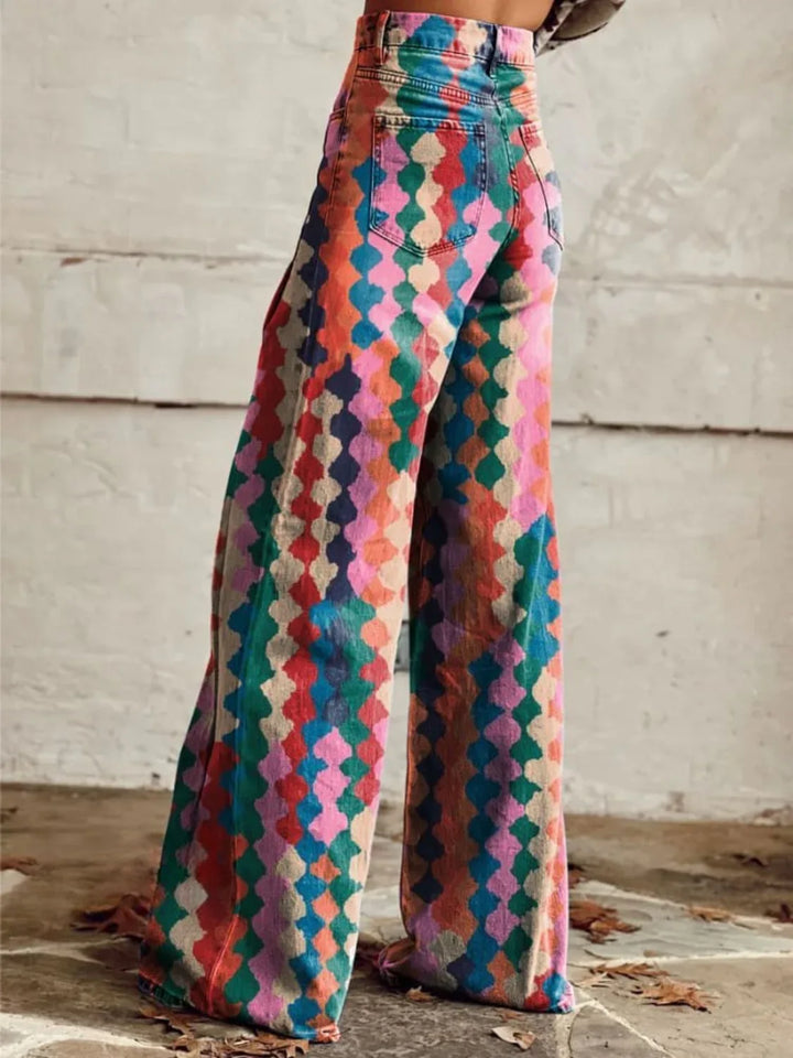 BETH™ - Vibrant Boho Wide-Leg Pants - MABEL LONDON