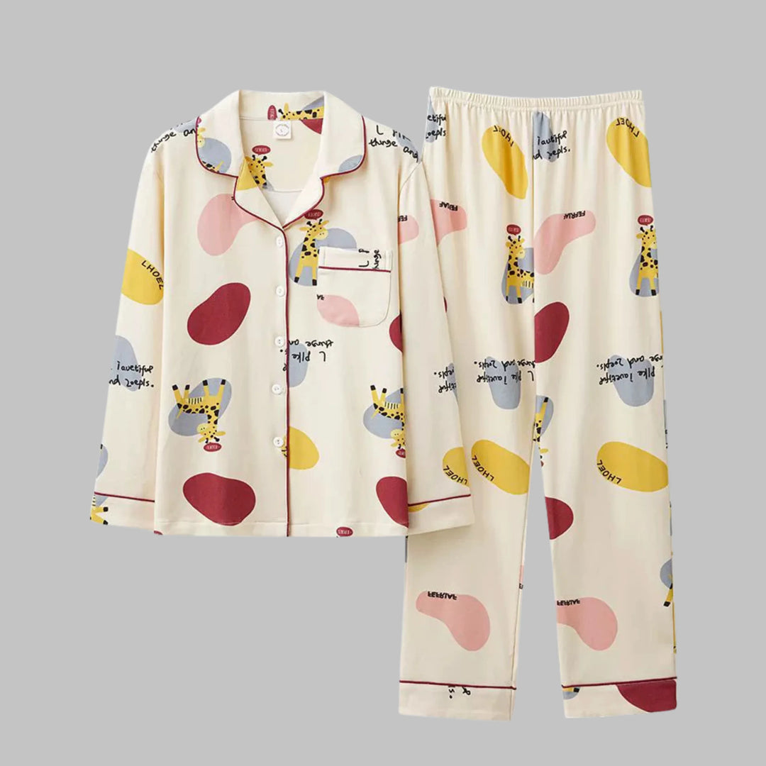 COSIMA™ - Cozy Long Sleeve Top and Pants Loungewear Set - MABEL LONDON