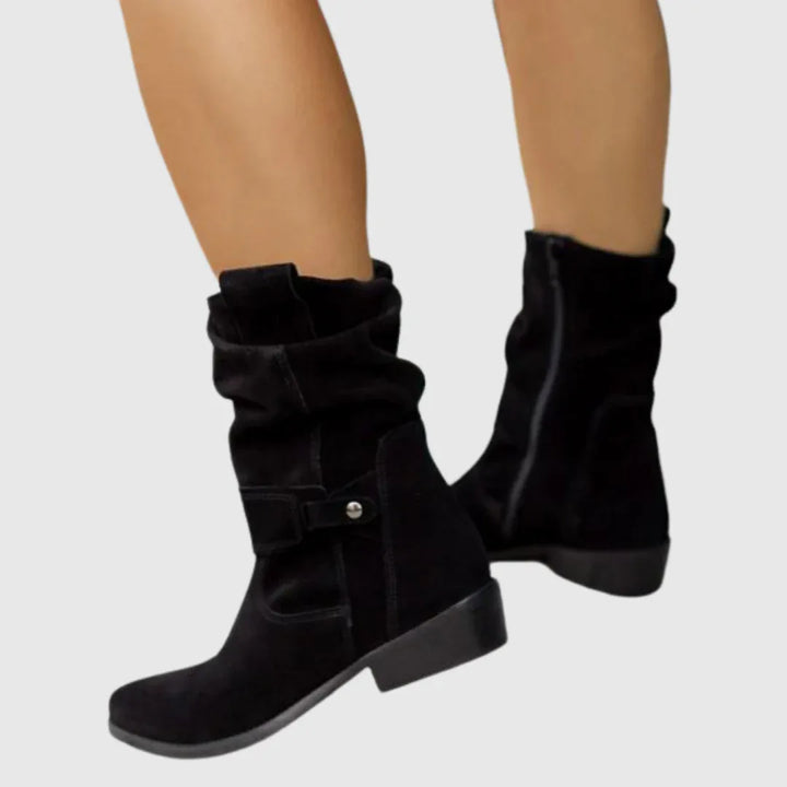 Corissa | Suede Ankle Boots - MABEL LONDON