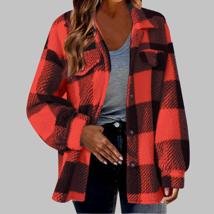 ERMI™ - Casual Plaid Button Down Long Sleeve Jacket - MABEL LONDON