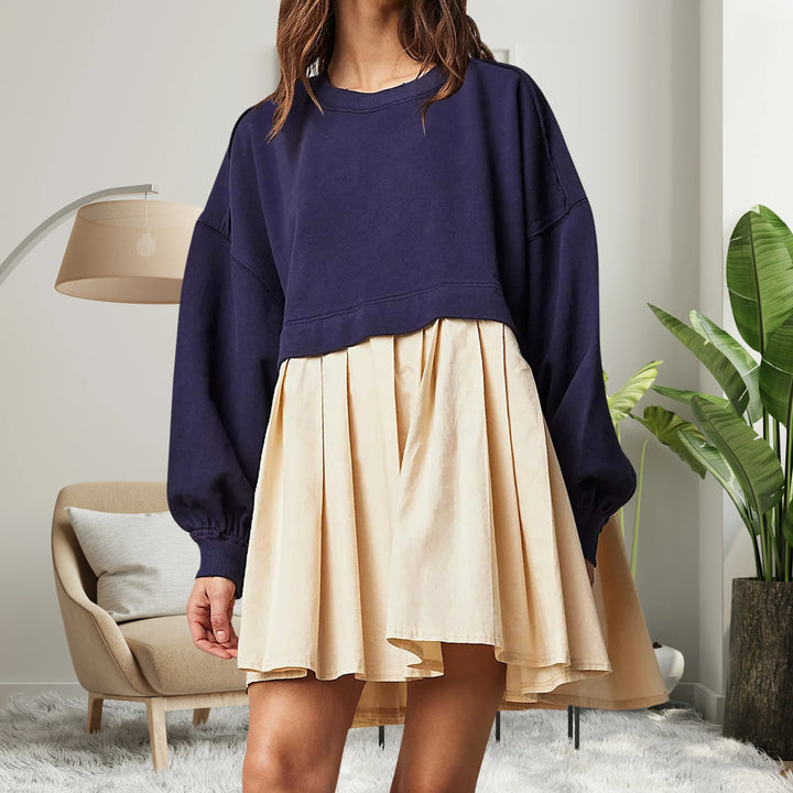 KARIYAH™ - Cozy Loose-Fit Long Sleeve Midi Dress - MABEL LONDON