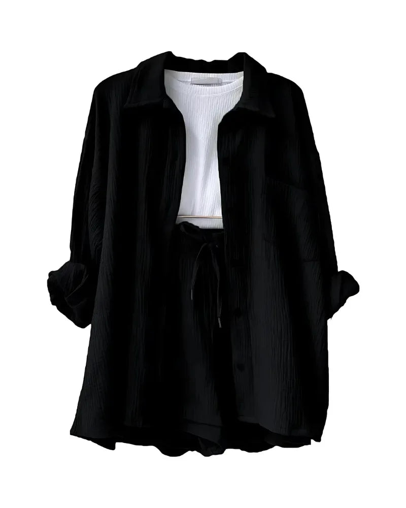 VERA™ – Modern Button-Up Shorts Set - MABEL LONDON