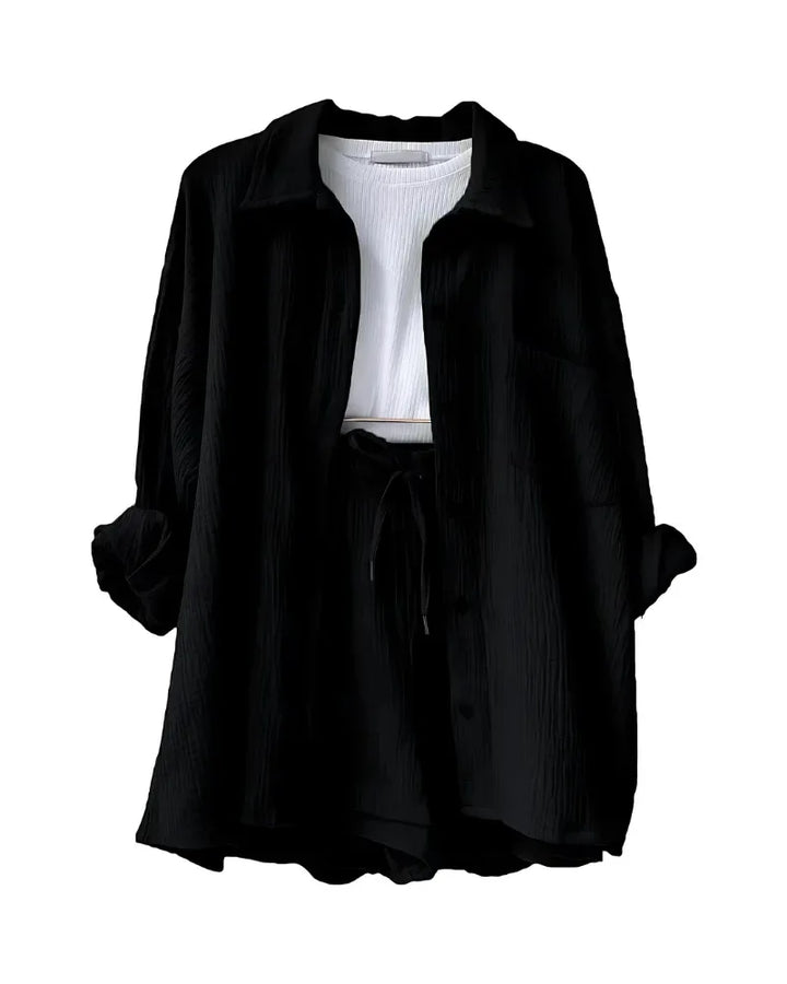 VERA™ – Modern Button-Up Shorts Set - MABEL LONDON