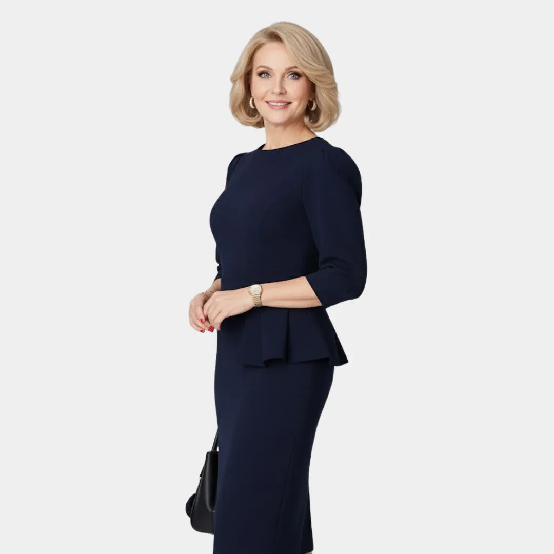 Claudine Bloom | Refined Ruffle Midi Dress - MABEL LONDON