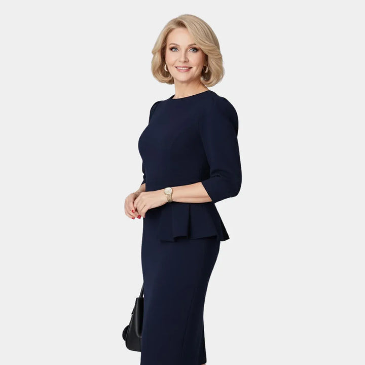 Claudine Bloom | Refined Ruffle Midi Dress - MABEL LONDON