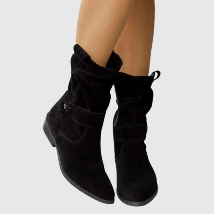 Corissa | Suede Ankle Boots - MABEL LONDON