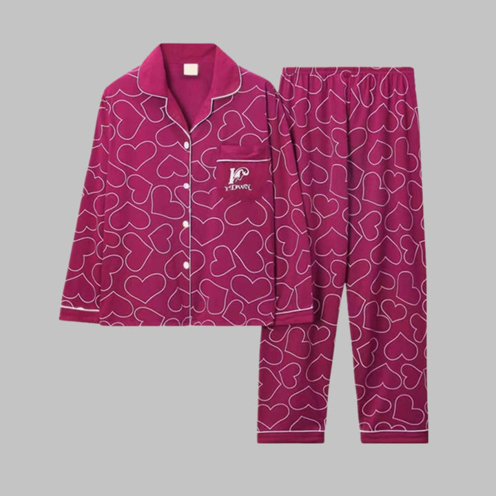 COSIMA™ - Cozy Long Sleeve Top and Pants Loungewear Set - MABEL LONDON