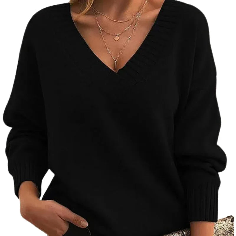 LILLIAN™ - Lightweight V-Neck Sweater - MABEL LONDON